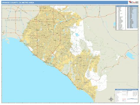 Orange County Ca Metro Area Zip Code Wall Map Basic Style By Marketmaps Mapsales