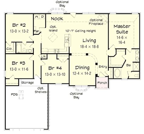 As your family grows, you'll certainly need more space to accommodate everyone in the household. 4 Bedroom Brick Ranch Home Plan - 68019HR | 1st Floor ...
