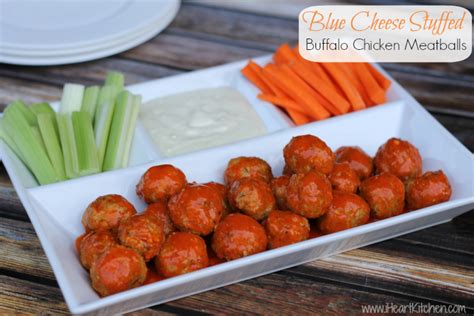 Blue Cheese Stuffed Buffalo Chicken Meatballs I Heart Kitchen