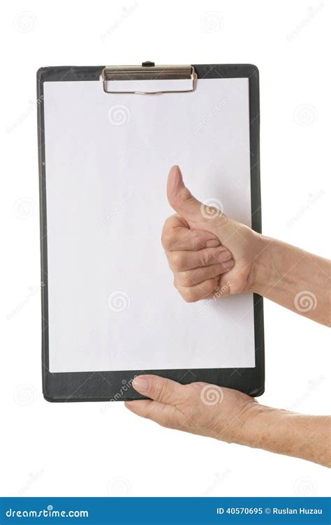 Hands Holding Clipboard Stock Image Image Of Person 40570695