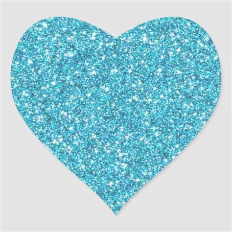 Blue Glitter Heart Sticker Glitter Azul Glitter Print