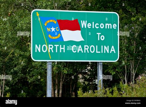 Usa North Carolina Welcome To North Carolina Sign Stock Photo Alamy