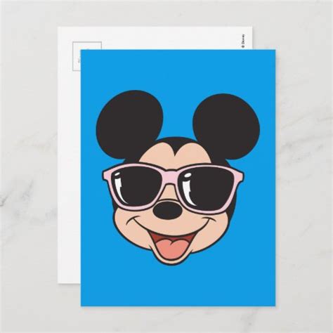 Mickey Mickey Smiling Sunglasses Postcard Zazzle