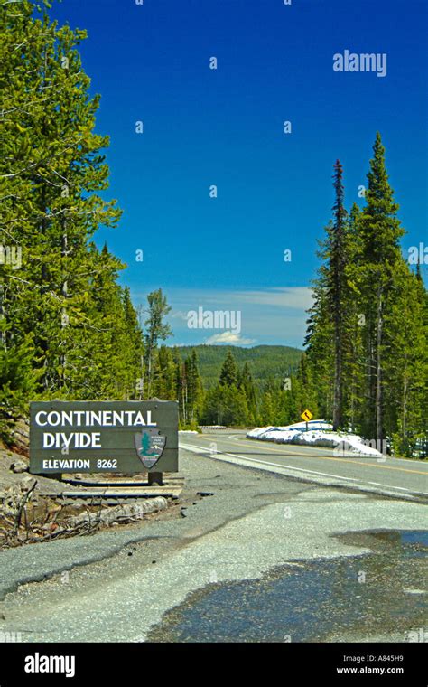 Continental Divide In Yellowstone National Park Wyoming Stock Photo
