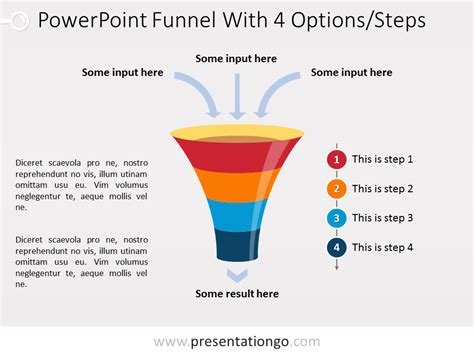 Powerpoint Funnel Chart With 4 Steps Presentationgo
