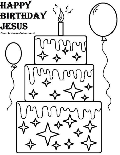 This coloring page is full of adorable characters and colorful balloons. Church House Collection Blog: Happy Birthday Jesus