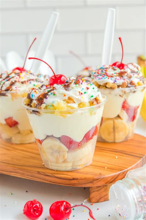 Banana Split Pudding Cups Princess Pinky Girl