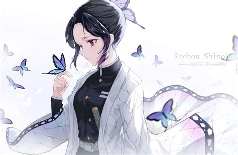 Butterfly Kimetsu No Yaiba Uniform Kochou Shinobu Sword Weapon