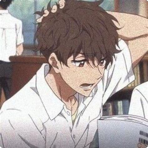High School Anime Boy With Brown Hair And Eyes In 2020