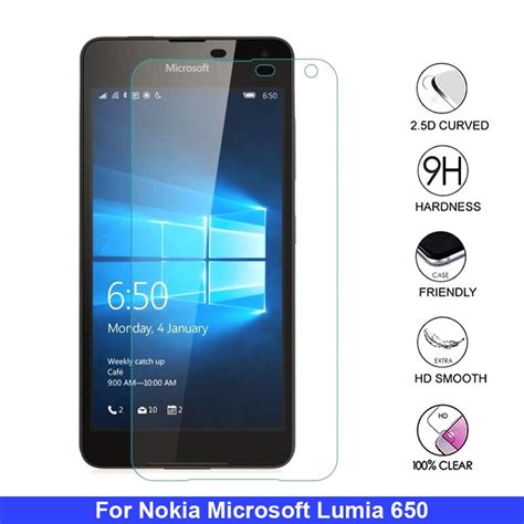 2 Piezas Para Nokia Microsoft Lumia 650 Protector De Pantalla De Vidrio