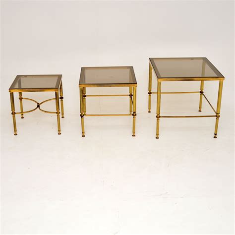 1950 S Italian Brass And Glass Nest Of Tables Retrospective Interiors Retro Furniture Vintage