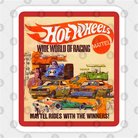 Hot Wheels Vintage Wide World Of Racing Poster Hot Wheels Sticker