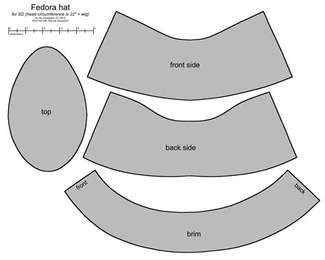 Fedora Hat Pattern For Sd Bjd By Scargeear On Deviantart