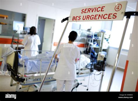Nurse Attending To Patient Emergency Department Limoges Hospital