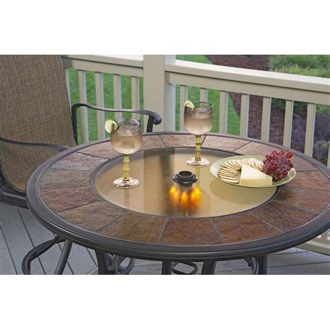 Allen Roth Safford Round Outdoor Bar Height Table 40 In W X 40 In L