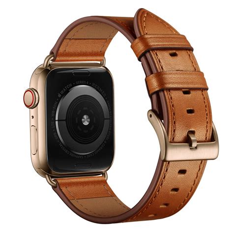 Men Brown Leather Band For Apple Watch Band 38mm 40mm Iwatch 4 3 2 1