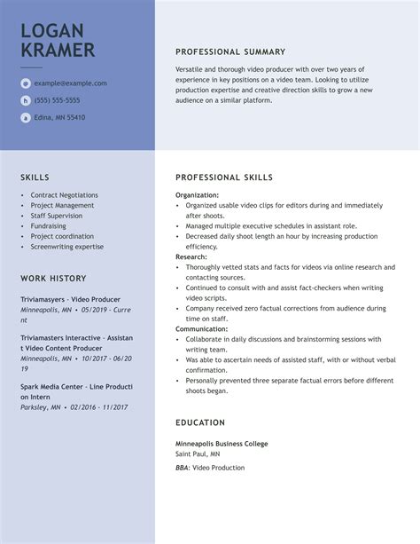 Excellent Film Resume Examples And Tips Myperfectresume