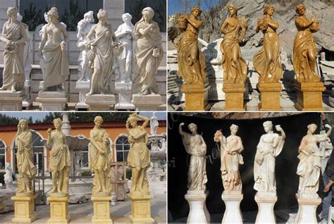 Outdoor Modern Marble Greek Garden Four Seasons Statues For Sale Mokk