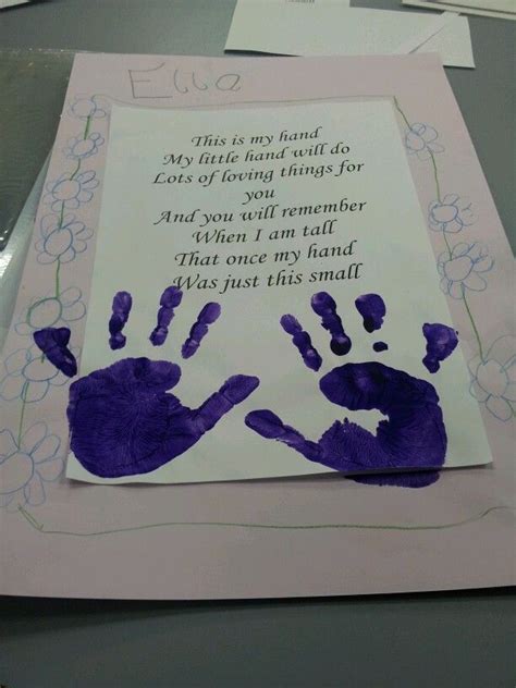 Grandparents Day Handprint Craft And Poem Kindergarten Crafts