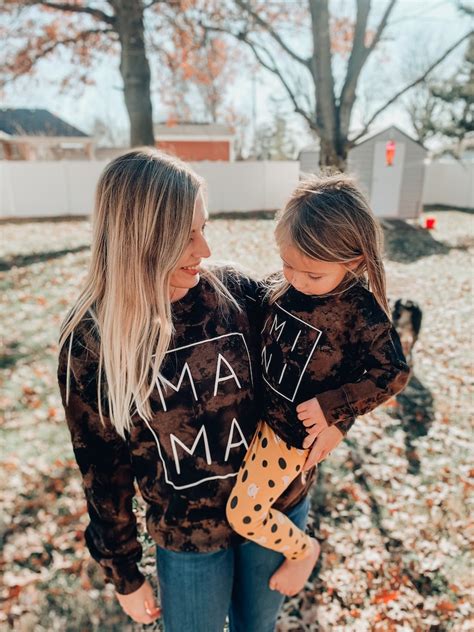 Mama And Mini Bleached Sweatshirt Set Etsy