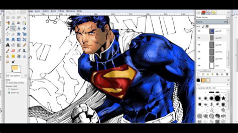 Jim Lees Superman New 52 Ink To Colour Youtube