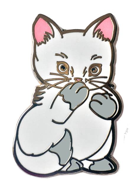 Fearless Illustration Kitty Pin Badge Attitude Clothing