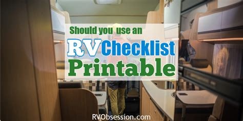 Should You Use A Free Rv Camping Checklist Printable Rv Obsession
