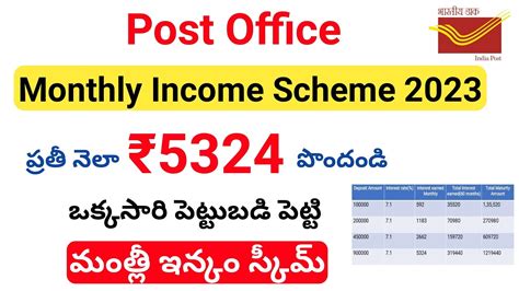 Post Office Monthly Income Scheme Post Office Mis Calculator Post Office Best Scheme Pomis