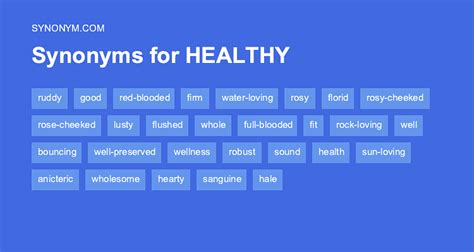 Another Word For Healthy Synonyms And Antonyms
