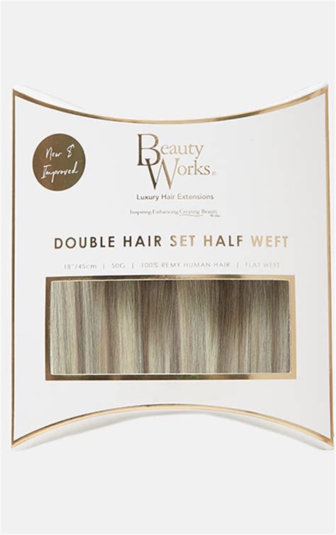 Beauty Works Double Hair Set Weft 18 Inch Scandinavian Blonde 50 Grams Prettylittlething Aus