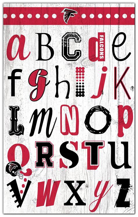 Atlanta Falcons Alphabet 11 X 19 Sign