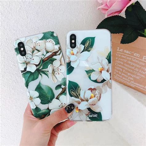 Retro Plants Flowers Phone Case For Iphone X Case For Iphone 6 6s 7 8
