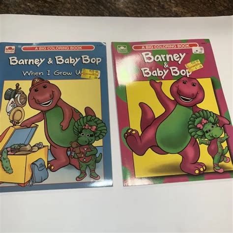 Vintage Barney And Baby Bop Coloring Books 1990s Newold Stock Unused