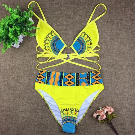 Zpdwt Sexy Tribal Print Bathing Suit Women African Swimwear 2018 New Plus Size Swimsuit High