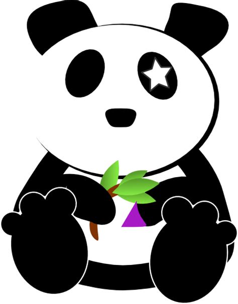 Cosmic Panda Eating Bamboo Clip Art At Vector Clip Art