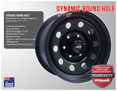 Dynamic 15x10 Round Hole 4x4 Steel Wheel 6x1397 44 Black