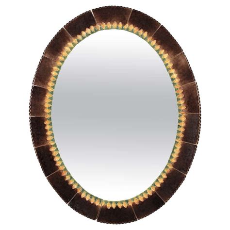 Vintage Oval Gold Decorative Wood Mirror Italy 1960s At 1stdibs