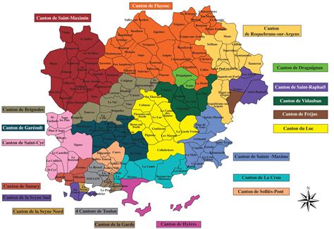 Carte Du Var Carte Du Département Du Var En France Sites Touristiques