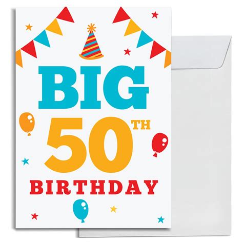 Buy Inkologie Blank Jumbo 50th Birthday Greeting Card With Envelope