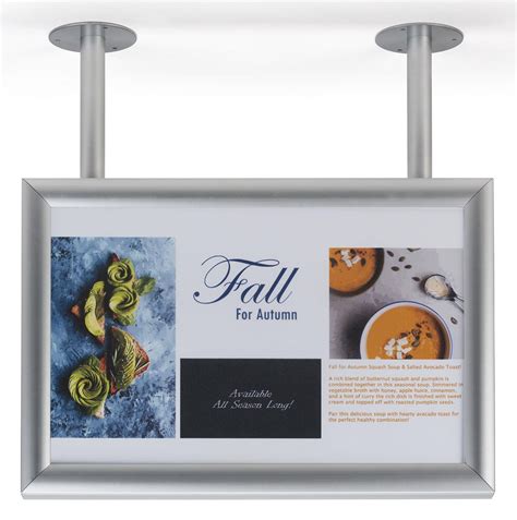 Connect the ceiling flange to the ceiling with fasteners. Ceiling Flange Wide Sign Display | 17"w x 11"h