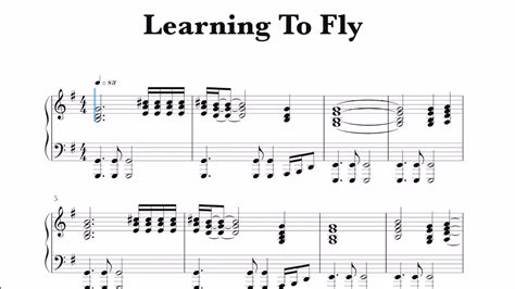 Pink Floyd Learning To Fly Sheet Music Youtube
