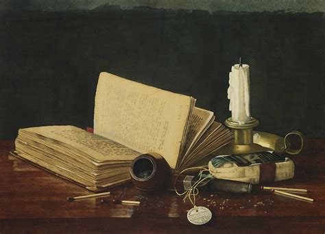 Still Life With Book And Pipe Painting By Claude Raguet Hirst Fine Art America