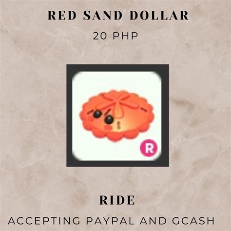 Adopt Me Pets Red Sand Dollar On Carousell