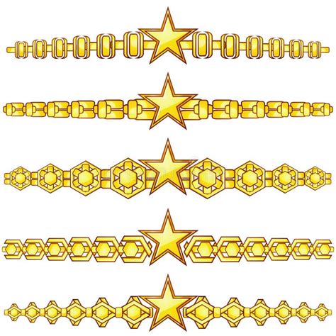 Gold Dividers With Star Stock Vector Illustration Of Element 19495836