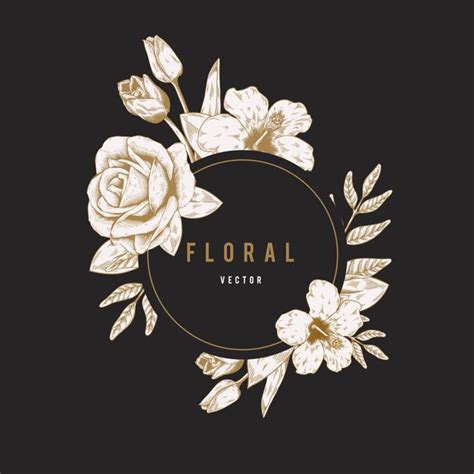Download Round Floral Label For Free Vector Free Floral Logo Floral