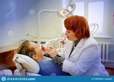 Dentist Treats Teeth In Women Editorial Stock Photo Image Of