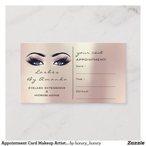 Your wic fruit and vegetable cash value has been temporarily increased to $35 per month for four months starting june 1st through september 30th. Appointment Card Makeup Artist Rose Gold Lashes | Zazzle ...