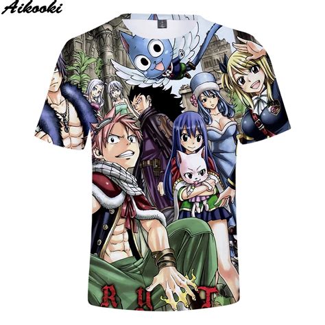 Aikooki Anime 3d Fairy Tail T Shirt Menwomen Short Slevee T Shirt
