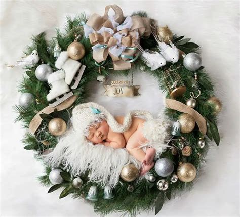 15 Adorable Photos Of Newborn Babies Celebrating Their First Christmas