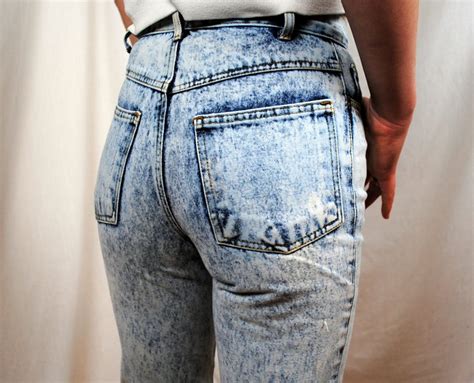 Vintage 80s Acid Washed High Waisted Jeans Xs